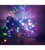 pilelistore 10m 100 Led Damla Uçlu Led Işık RGB Işık Siyah Kablo