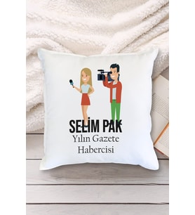 Kişiye Özel Gazeteciler ve Basın Bayramı Tasarımlı Yastık