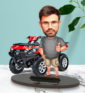 Kişiye Özel ATV Motor Tasarımlı Karikatür Biblo