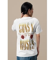 Tasarım Guns N' Roses Rock Metal Müzik Grubu Sırt Baskılı Unisex Oversize Tişört