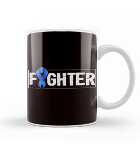 Child Abuse Prevention Month Fighter Awareness Blue Ribbon Kupa Bardak Porselen
