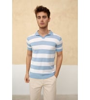 Renk Bloklu Polo Yaka Triko T-Shirt