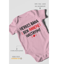 Herkes bana ben anneme hastayım Kısa Kollu Bebek Body %100 Pamuk