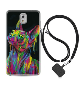 Samsung Note 3 4 5 8 9 20 Ultra 10 Lite Kılıf Boyun Askılı Silikon Color Cat 1754