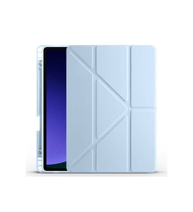 Samsung Galaxy Tab S9 FE Uyumlu Kılıf Zore Tri Folding Kalem Bölmeli Standlı Kılıf