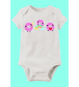 Unisex Bebek Beyaz Organik Baskılı Pamuklu Body