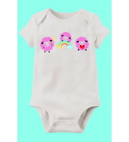 Unisex Bebek Beyaz Organik Baskılı Pamuklu Body
