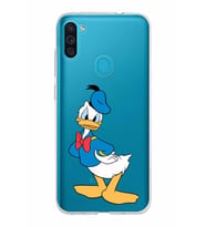 Samsung Galaxy M11 Kapak Donald Duck Tasarımlı Şeffaf Silikon Kılıf