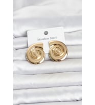 316L Çelik Gold Renk Deniz Kabuğu Form Kadın Küpe TJ-BKP11805