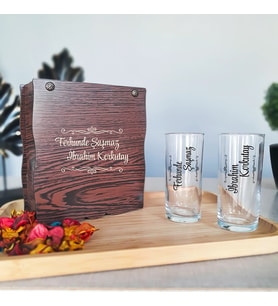 İsme Özel El Yazılı 2'li Rakı Bardağı Seti