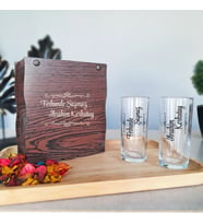 İsme Özel El Yazılı 2'li Rakı Bardağı Seti