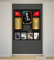 Bizerk Görsel Atatürk Köşesi İstiklal Marşı Gençliğe Hitabe Okul İşyeri Dekoratif Cam Duvar Sticker