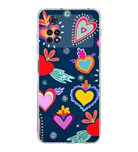 PrintiFy Poco M4 Pro 4G ile Uyumlu Retro Color 3  Kamera Korumalı Şeffaf  Kılıf