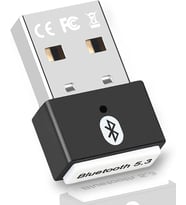 Plentiful Bluetooth Adaptör 5.3 USB Bluetooth Dongle Kablosuz Masaüstü Laptop PC Tak/Çalıştır Windows 11/10/8.1/7 ile Uyumlu (Beyaz)