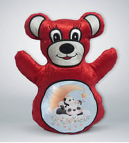 BK Gift Sevimli Pandalar Tasarımlı Kırmızı Ayıcık Yastık-5