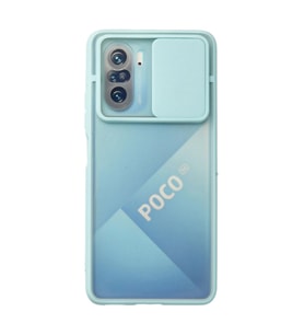Xiaomi Poco F3 Kılıf Palm Buzlu Kamera Sürgülü Silikon - Turkuaz