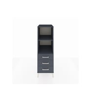 Kronos Dolap 2 Raflı 3 Çekmeceli 44x59x134 Antrasit-Antrasit