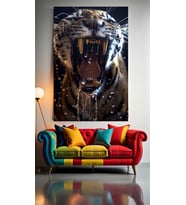VAHŞETİN ÇIĞLIĞI V1 Ev Duvar Salon Güzellik Salonu Ofis Dükkan Dekarasyon Kanvas Tablo (Çok Renkli)
