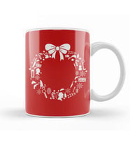 Sherlock Holmes Christmas Wreath Pattern Kupa Bardak Porselen