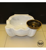 Sipahi Marble Afyon Beyaz Dalgalı Dizayn Mermer Kurna