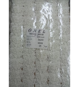 Dantel Polyester Güpür Bant Krem 15 Metre En 6 Cm On-1639-kr