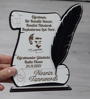 Öğretmenler Günü Hediyesi Plaket