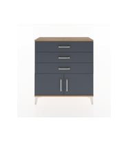 Arges Şifonyer Tek Raflı 3 Çekmeceli 2 Kapaklı 88x30x96 Çam-Antrasit