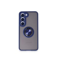 Galaxy S24 FE Kılıf Montreal Yüzüklü Silikon Kapak - Lacivert