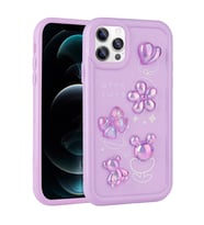 iPhone 13 Pro Max Kılıf Kabartma Figürlü Parlak Toys Silikon Kılıf (Mor)