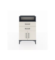 Arges Komodin Tek Raflı 2 Çekmeceli 2 Kapaklı 60x30x96 Antrasit-Aytaşı