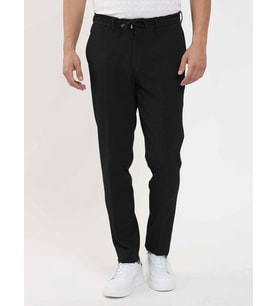 Siyah Erkek Slim Fit Çizgili Jogger Pantolon