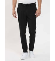 Siyah Erkek Slim Fit Çizgili Jogger Pantolon