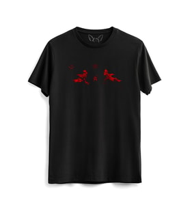 Vikings Resimli Dijital Baskılı  Siyah Tshirt