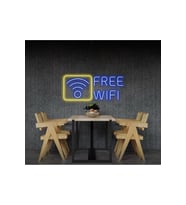FREE WIFI Yazılı ve Şekilli Neon Tabela