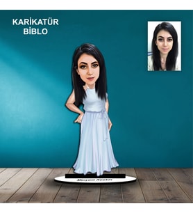 KİŞİYE ÖZEL KADIN TASARIMLI KARİKATÜR BİBLO B84