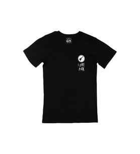 I love Rock Cep Logo Tasarımlı Siyah Tişört