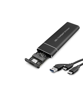 SSD Kutu Type-C 3.1 + Usb3.0 Nvme M2 Chıp Jms581D Siyah HDX1769