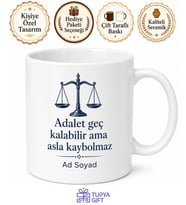 Hukuk Öğrencisi Hediyesi Özel Tasarım Baskılı Porselen Kupa Bardak