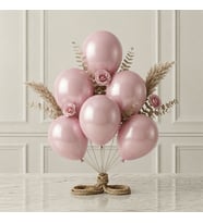 Bebek Pembe Renk Lateks Metalik Balon (30 cm) - 6 Adet