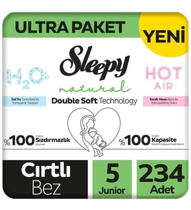 Sleepy 5 Beden Double Soft Natural Bebek Bezi Ultra Paket 78x3 234 Adet