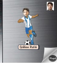 Kişiye Özel Futbolcu Erkek Ahşap Magnet -1