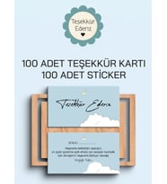 100 Adet Teşekkür Kartı ve 100 adet Teşekkür Sticker PYTKSVTK14