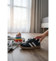 Enoch İlk Adım Bebek Ayakkabısı Samba Model Cırtlı Bağcıklı Düz Tabanlı Ve Kolay Giyim