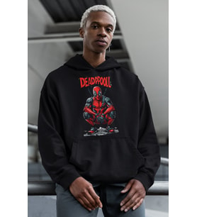 Deadpool Kahraman Baskılı Unisex Oversize Film Kahramanı Hoodie