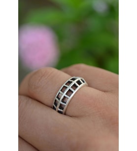 STONEAGE Antik Gümüş Bohem Unisex Ayarlanabilir Yüzük