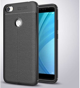 Xiaomi Redmi Note 5A Kılıf Deri Tarzı Niss Silikon Case (Siyah)