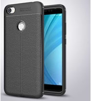 Xiaomi Redmi Note 5A Kılıf Deri Tarzı Niss Silikon Case (Siyah)