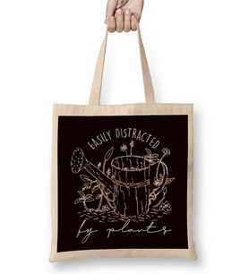 Distracted By Plants Watering Can Planting Gardening Garden Bez Çanta Uzun Saplı