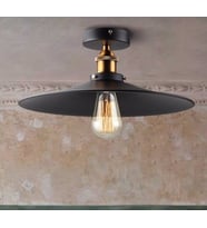 mylights retro  rustik  40 cm metal plofonyer tavan avize  (Siyah)