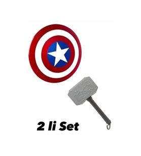 Avengerss Captain Amerika Kalkan Ve Thor Çekiç 2 Lİ MEGASET